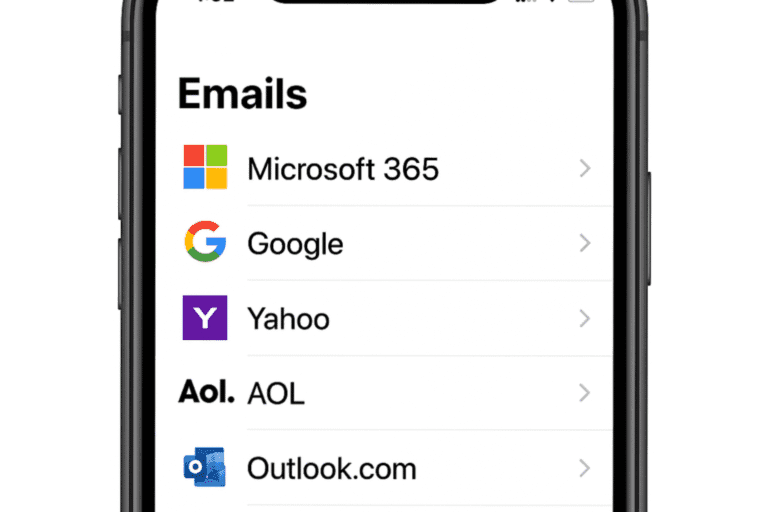 Zarządzanie pocztą e-mail na urządzeniu mobilnym za pomocą aplikacji Microsoft 365, Google, Yahoo, AOL i Outlook.